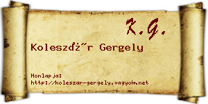 Koleszár Gergely névjegykártya