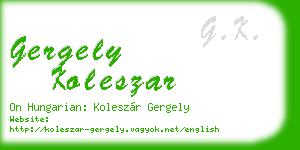 gergely koleszar business card